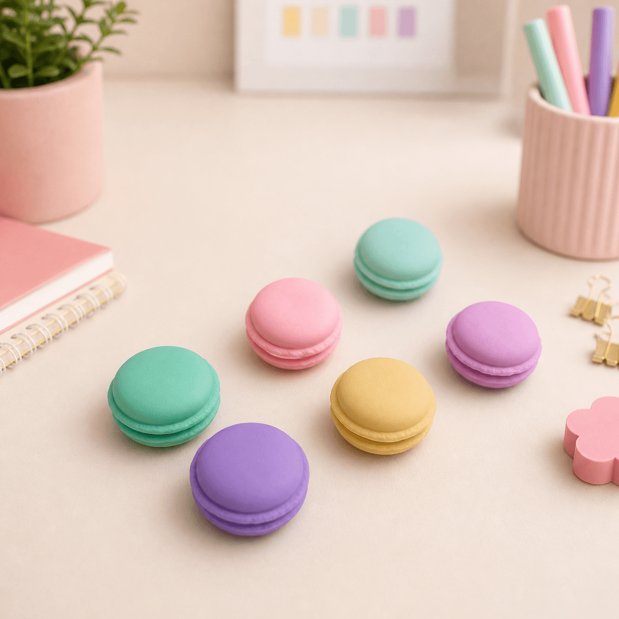Borracha Macarons Sortido - YINS PAPER - CX 24 UND