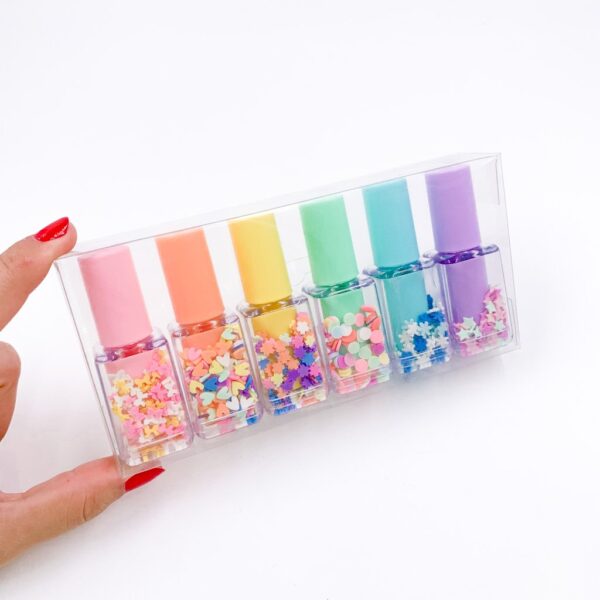 Marca Texto Esmalte - Kit 6 Cores