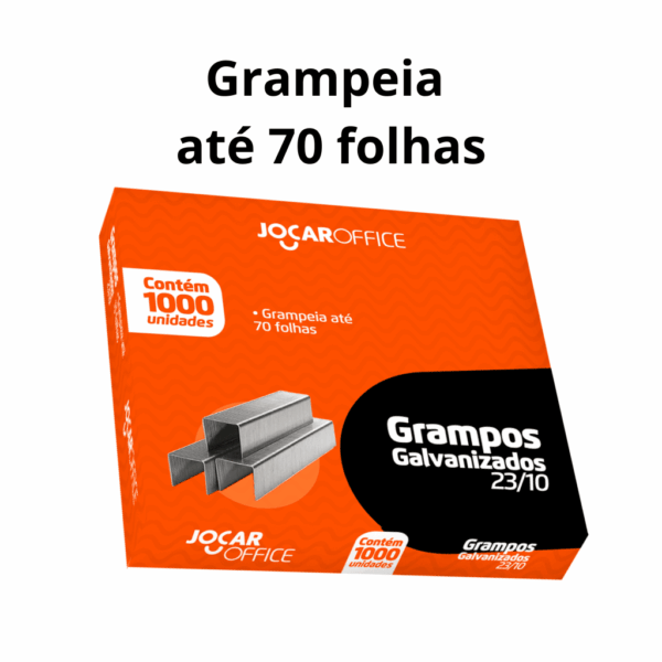 Grampo Galvanizado 23/10 Cx 1000 Und Jocar Office