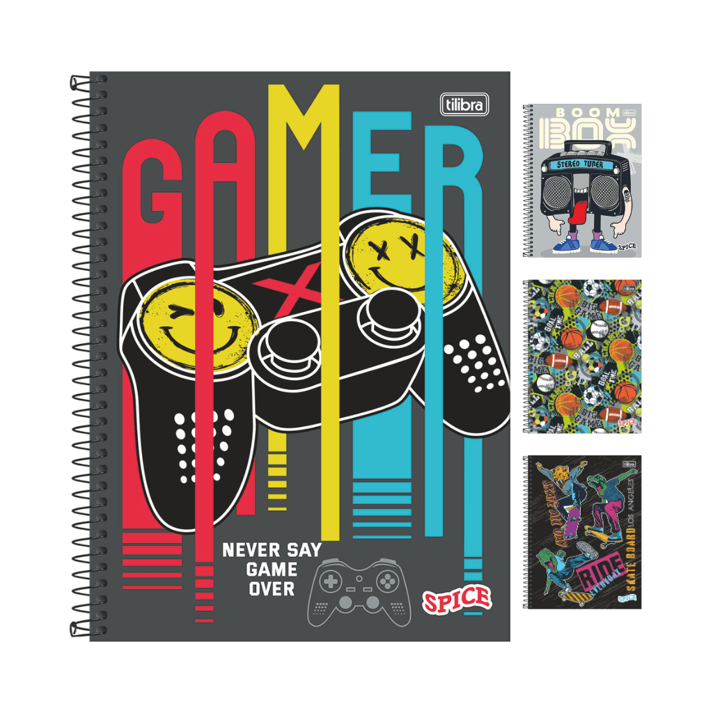Caderno Universitário Espiral 10M 160 fls SPICE MASCULINO - TILIBRA - UND