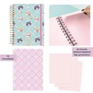 Caderno Smart Universitário 10 Divisórias So Cute Cat 80 fls - DAC
