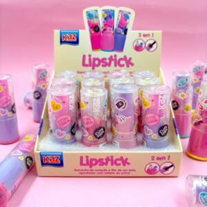Apontador Coletor c/ Borracha Lipstick Batom KAZ - CX 12 UND