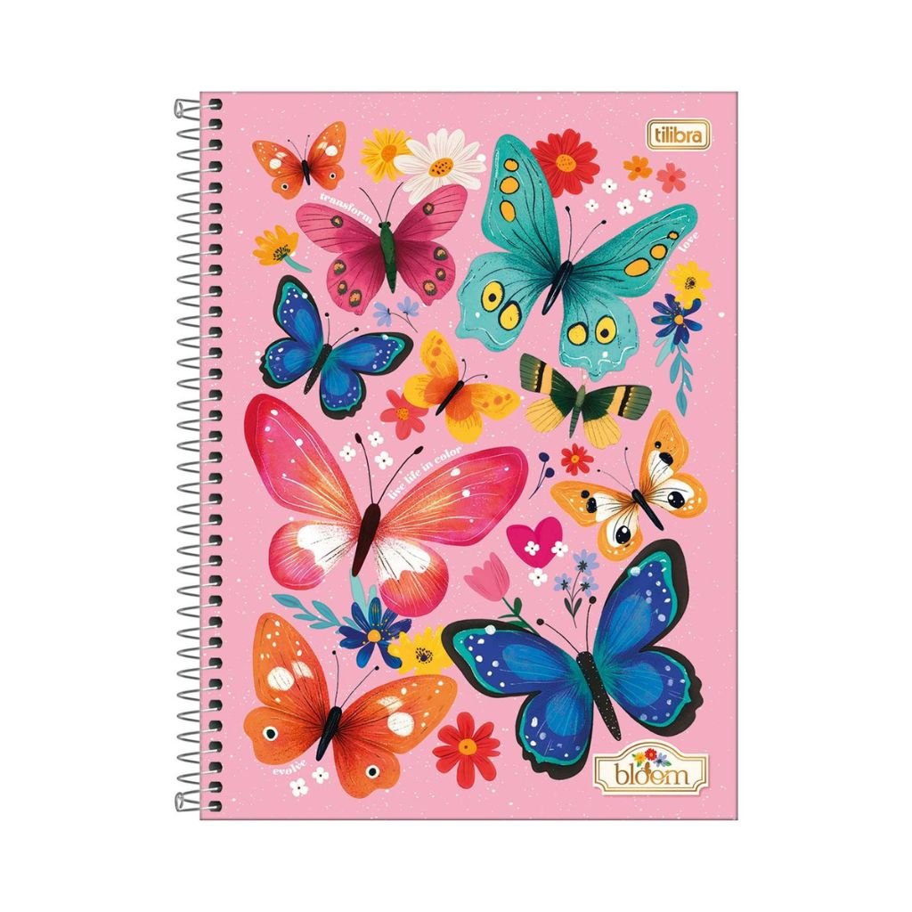 Caderno Espiral Capa Dura Universitário 1 M Bloom 20x27,5cm 80 Fls - TILIBRA - UND