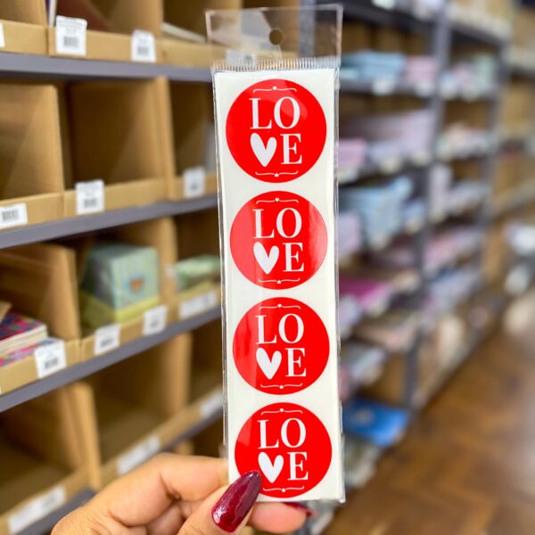 Cartela de Adesivos P/ Presente LOVE c/ 100 Adesivos - IMPORTADO - UND