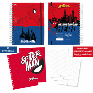 Caderno Smart Universitário 10 Divisórias Homem Aranha 80 fls - DAC