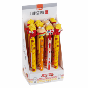 Lapiseira Plástica Divertida 0.7mm Fast Food BRW - Display 12 UND