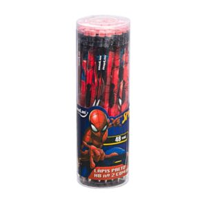 Lápis Preto HB c/ Borracha Homem Aranha MOLIN - Pote 48 Und