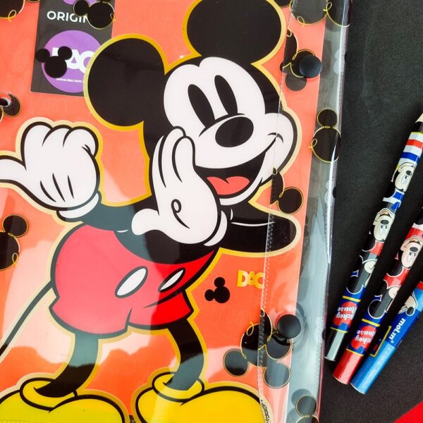Fichário Universitário Disney Mickey em PVC Cristal DAC