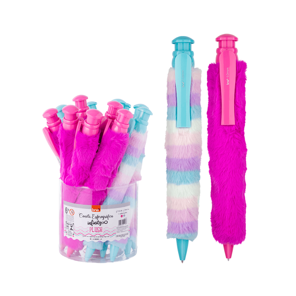 Caneta Esferográfica Pelúcia 1.0mm Infinity Plush - BRW - POTE 12 UND