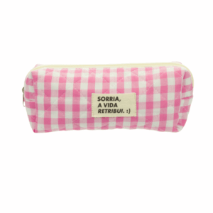 Necessaire Estojo Fofucha Sorria, A Vida Retribui ROSA - FLORIE - UND