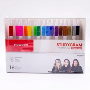 Caneta Clic Sensations Retrátil Studygram 0.55mm Newpen - Estojo 16 cores