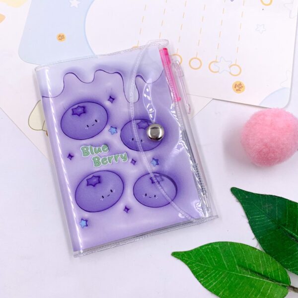 Mini Caderno Frutinhas Capa c/ Fechamento e Mini Caneta - UND