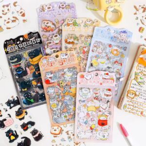 Pacote c/ 4 Cartelas Adesivo Gatinhos Cute - IMPORTADO - UND