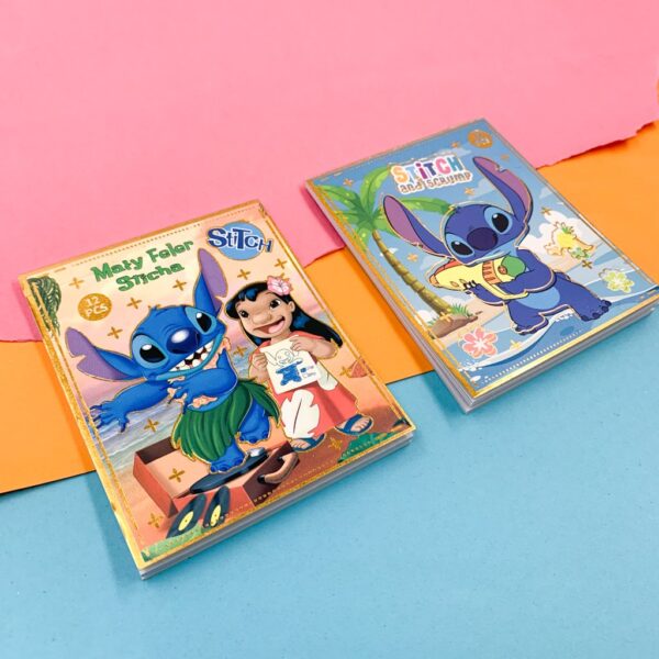 PROMO - Caderninho de Adesivos STITCH 12 Folhas - UND - FALTANDO 2 ADESIVOS
