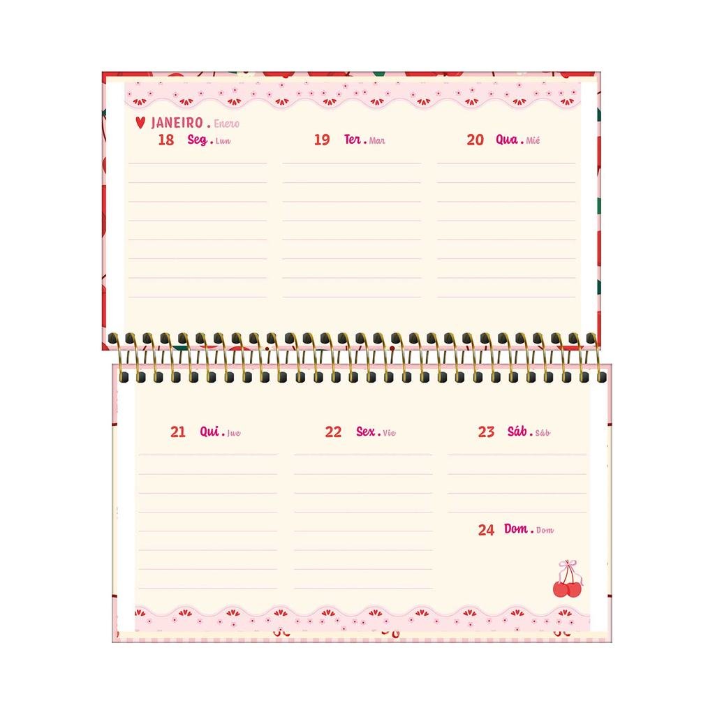 Agenda 2027 Espiral Semanal Amarena 16,7x8,9cm - TILIBRA - UND