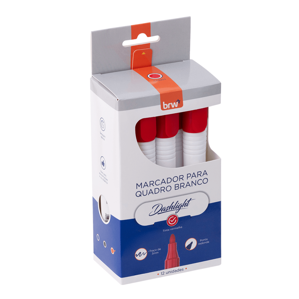 Marcador Quadro Branco Dashlight Vermelho - BRW - UND