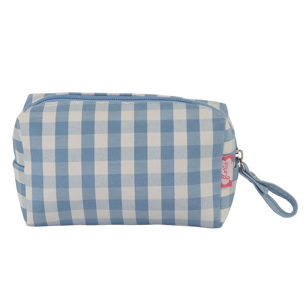Estojo Necessaire Xadrez  AZUL Patinho 17x9x7cm - FLORIE - UND