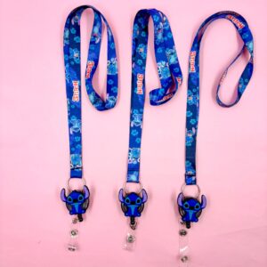 Cordão Estampado Stitch c/ Prendedor - 3 Und