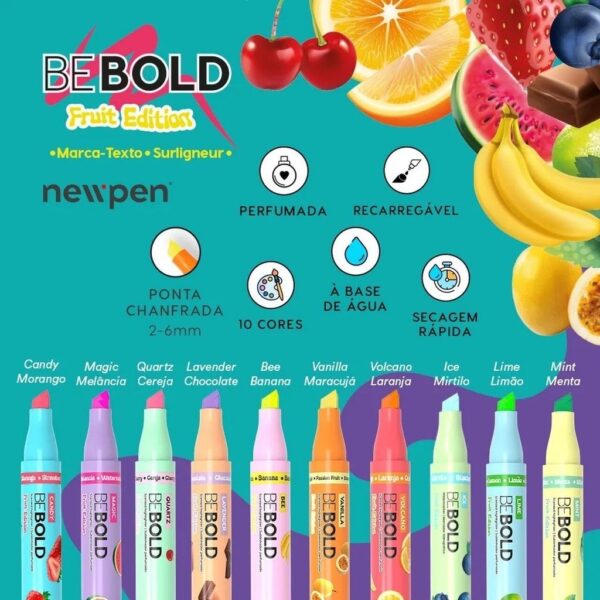 Marca Texto Be Bold Fruit Edition Newpen - Cx 10 Und