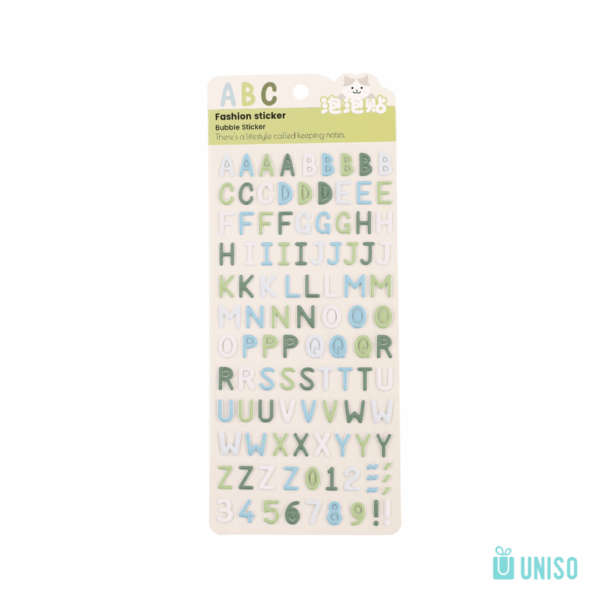Cartela de Adesivos Lettering - UNISO - UND