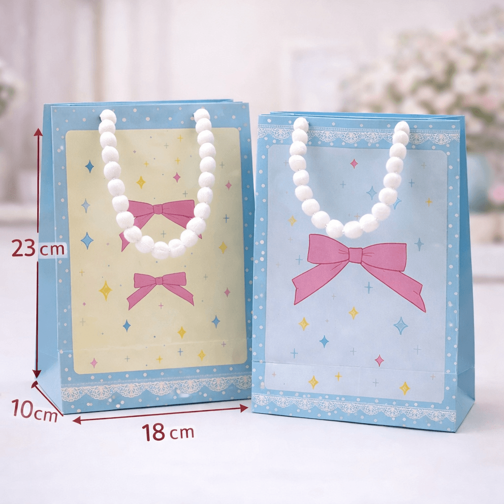 Embalagem Lacinhos c/ Cordão Bolinha Flores Transparente M 18x23x10 cm - IMPORTADO - UND