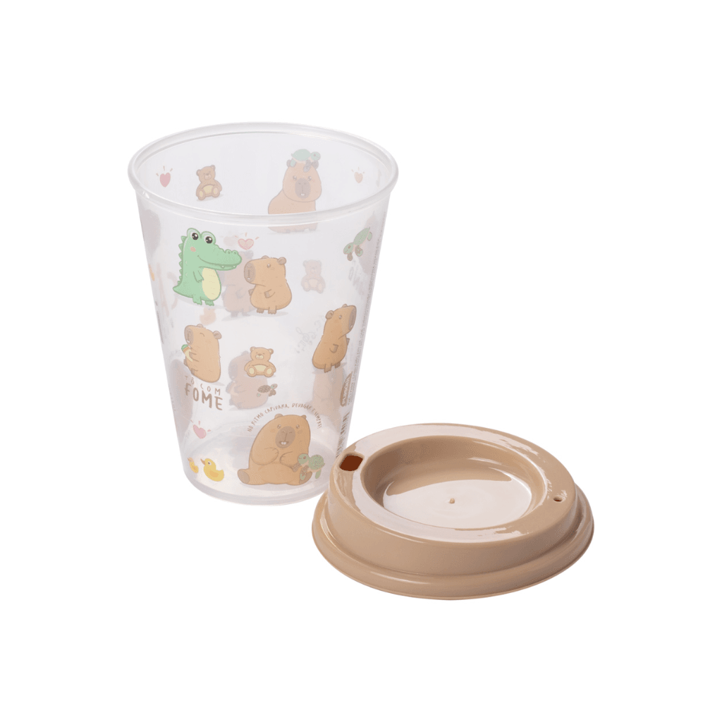 Copo Capivara c/ Tampa Bico 270 ML - PLASÚTIL - UND