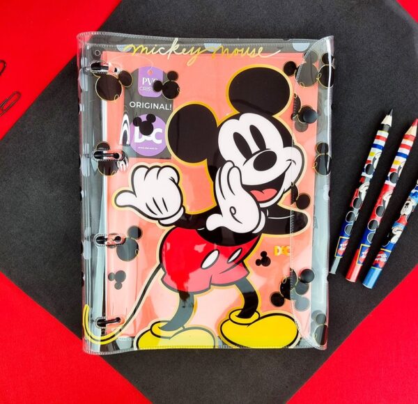 Fichário Universitário Disney Mickey em PVC Cristal DAC