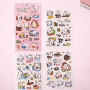 Pacote c/ 4 Cartelas Adesivo COELHINHO Cute - IMPORTADO - UND