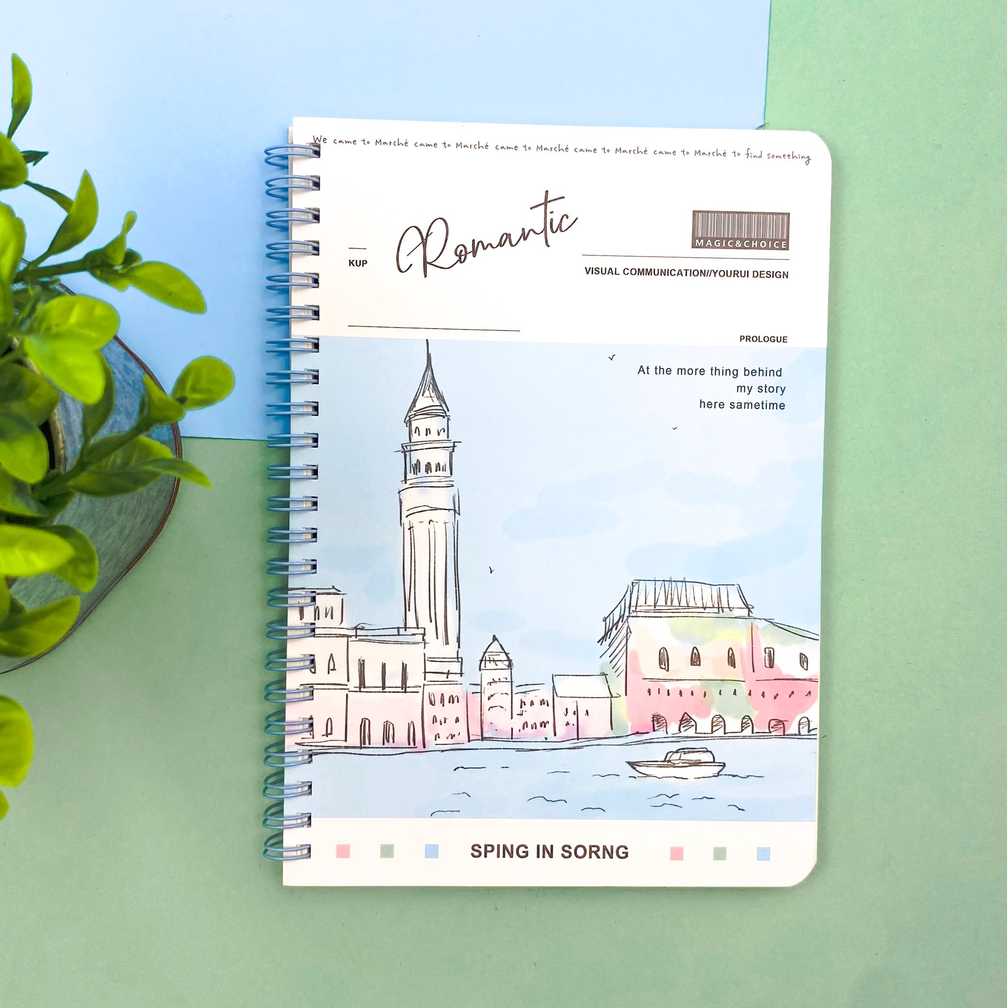 Caderno Espiral Capa Dura A5 Pautado Romantic 64 fls 20,5x14,3cm - IMPORTADO - UND