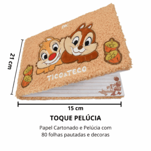 Caderno de Anotações Fluffy Pelúcia Tico e Teco - DAC