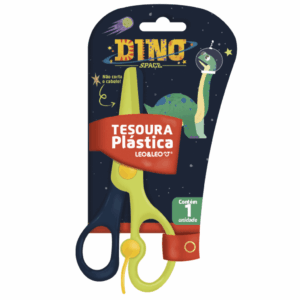 Tesoura Escolar Plástica DINO LEO E LEO - BLISTER