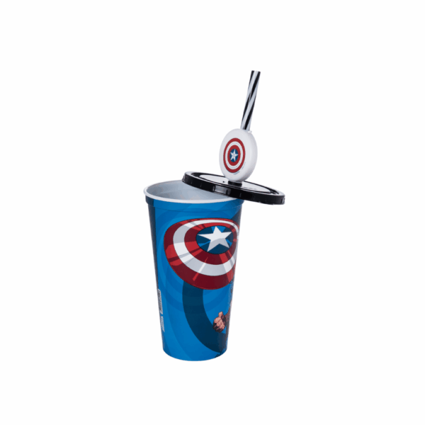 Copo Refri c/ Pin Capitão América 500 ml - PLASÚTIL - UND