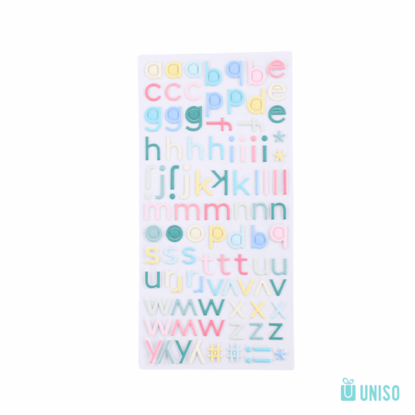 Cartela de Adesivos Lettering - UNISO - UND