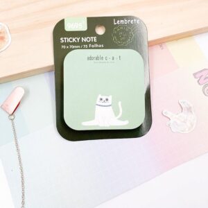 Bloco de Notas Adesivado Gatinhos Divertidos 70x70mm - 4 Und