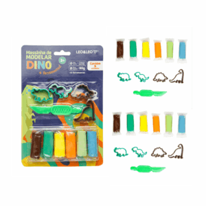 Kit Massinha de Modelar 6 Cores Dino LEO E LEO - BLISTER