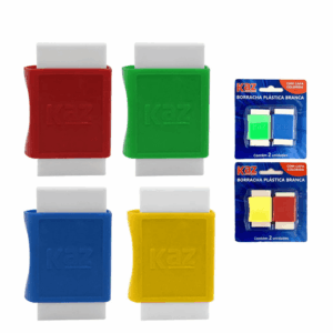 Borracha Plástica Branca c/ Capa 2 Cores KAZ - BLISTER