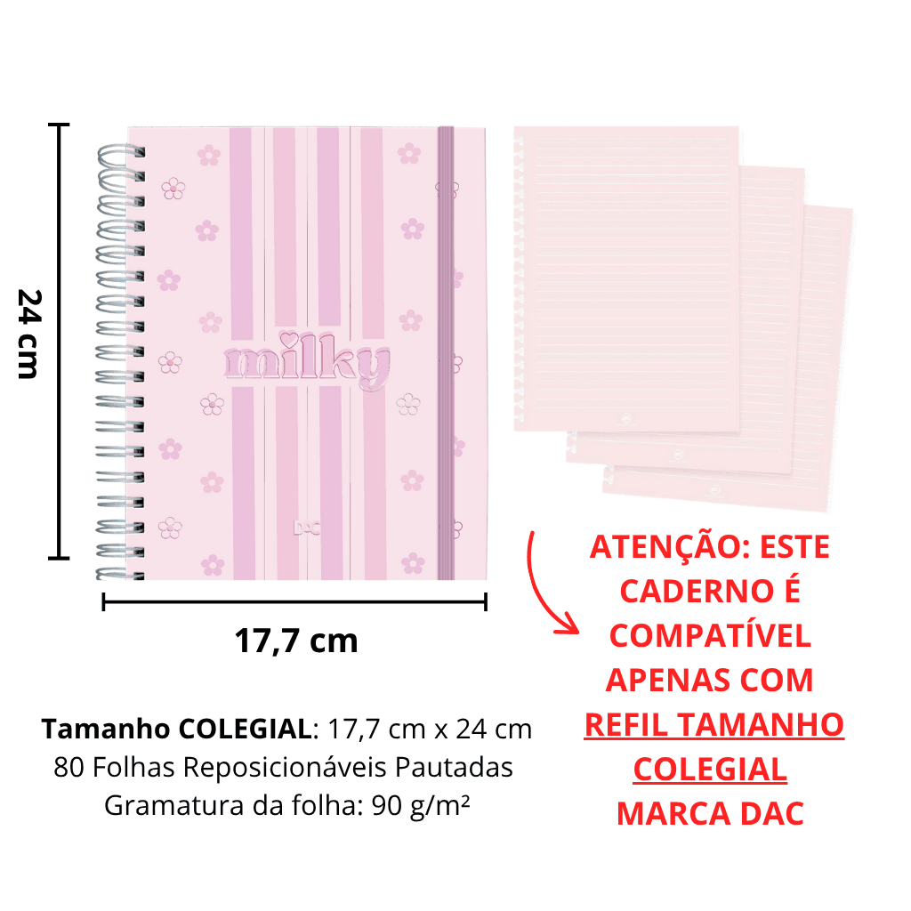 Caderno Smart Colegial Milky 80 Fls - DAC