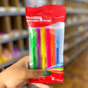 Marca Texto Neon c/ 6 Und - YINS PAPER - BLISTER