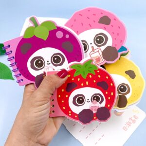 Mini Caderno Aramado Panda Frutinhas