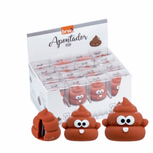 Apontador Emborrachado Cocô Poop BRW - Display 16 Und