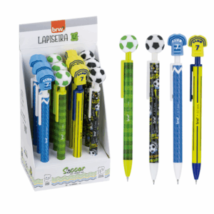 Lapiseira Plástica Divertida 0.7mm Soccer BRW - KIT 4 UND