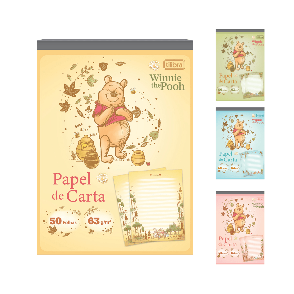 Caderno Colado Papel de Carta 50 fls URSINHO POOH - TILIBRA - UND
