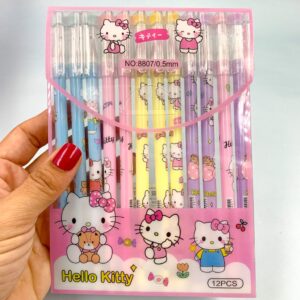 Caneta Fofa Apagável Hello Kitty - Blister 12 Und