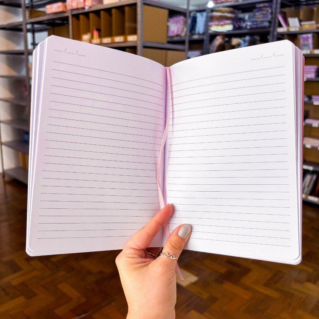 Caderno de Anotação Flores e Cerejas 80 fls 21x14,5cm + Caneta Dourada Luxo - KAZ - UND