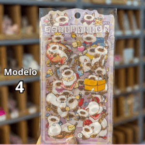 Pacote c/ 4 Cartelas Adesivo Gatinhos Cute - IMPORTADO - UND