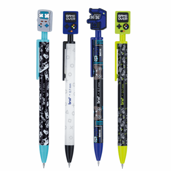 Lapiseira Plástica Divertida 0,7mm Game BRW - KIT 4 UND