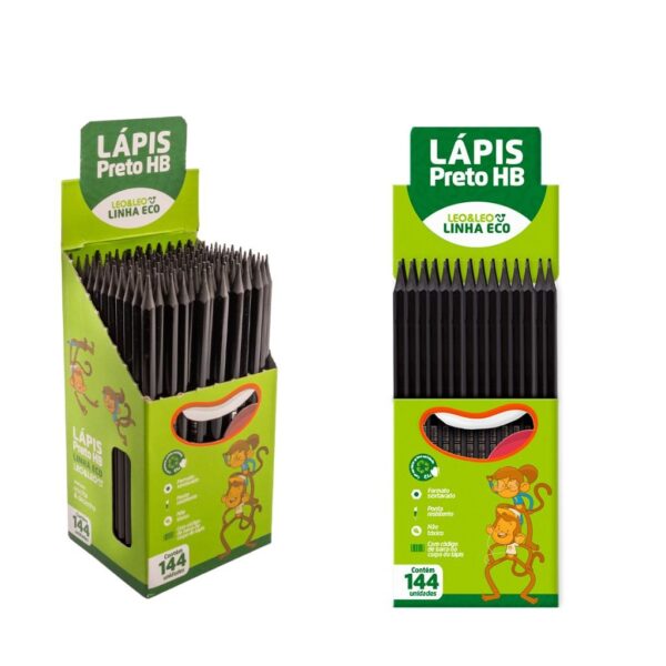 Lápis Hb Ecológico Sextavado Leo e Leo Caixa 144 Unidades