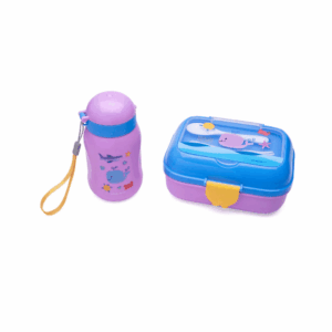 Kit Lanche Fundo do Mar Garrafa + Marmita + Talher Leo e Leo