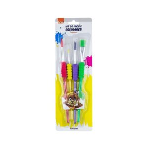 Pincel Escolar 4 Cores BRW
