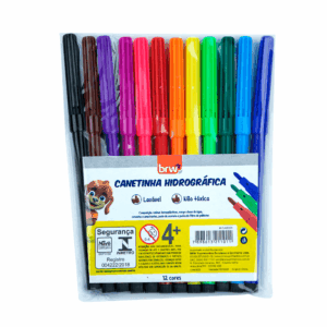 Canetinha Hidrográfica BRW - Blister 12 Cores